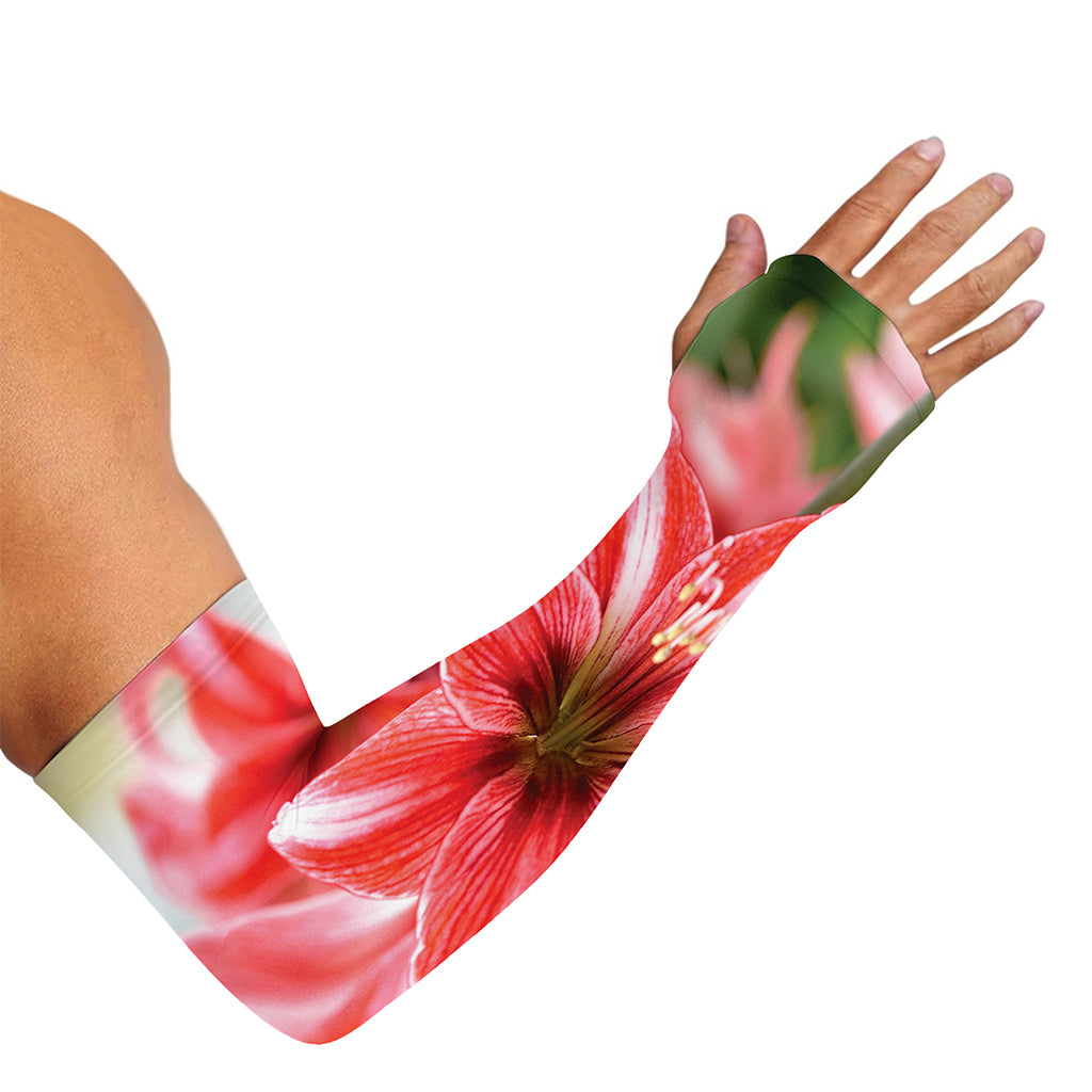 Amaryllis Flower Print Sun Protection Arm Sleeves