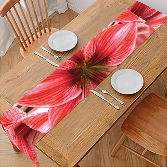 Amaryllis Flower Print Table Runner