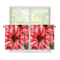 Amaryllis Flower Print Tier Curtains