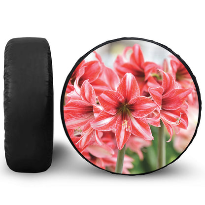 Amaryllis Flower Print Tire Cover