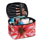 Amaryllis Flower Print Travel Makeup Bag