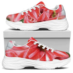 Amaryllis Flower Print White Chunky Shoes