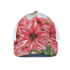 Amaryllis Flower Print White Mesh Trucker Cap