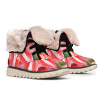 Amaryllis Flower Print Winter Boots