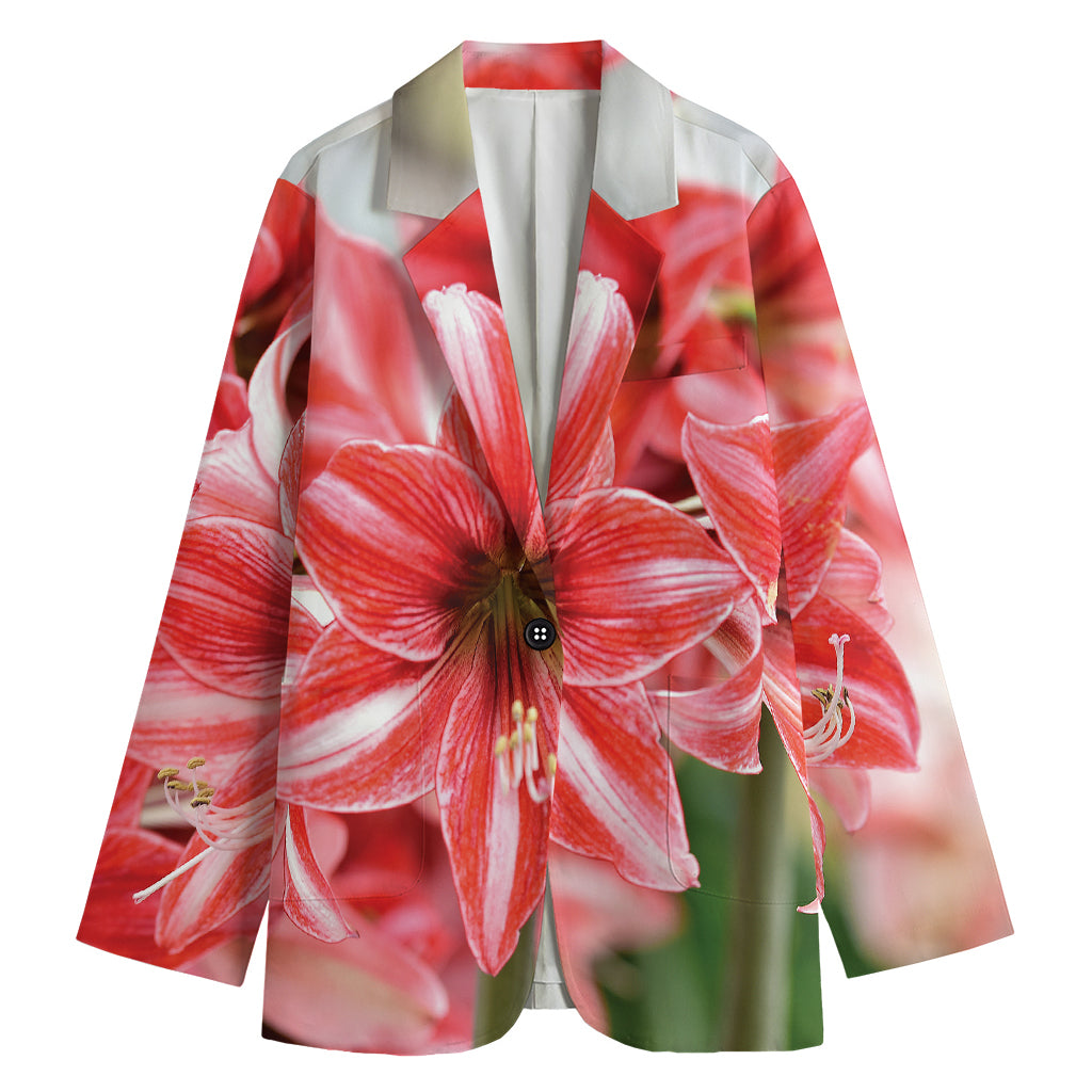 Amaryllis Flower Print Women's Blazer