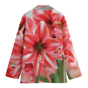 Amaryllis Flower Print Women's Blazer