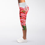 Amaryllis Flower Print Women's Capri Leggings