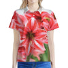 Amaryllis Flower Print Women's Polo Shirt