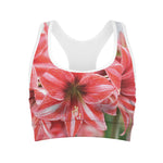 Amaryllis Flower Print Women's Sports Bra