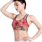 Amaryllis Flower Print Women's Sports Bra