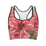 Amaryllis Flower Print Women's Sports Bra