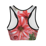Amaryllis Flower Print Women's Sports Bra