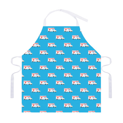 Ambulance Paramedic Car Pattern Print Adjustable Apron