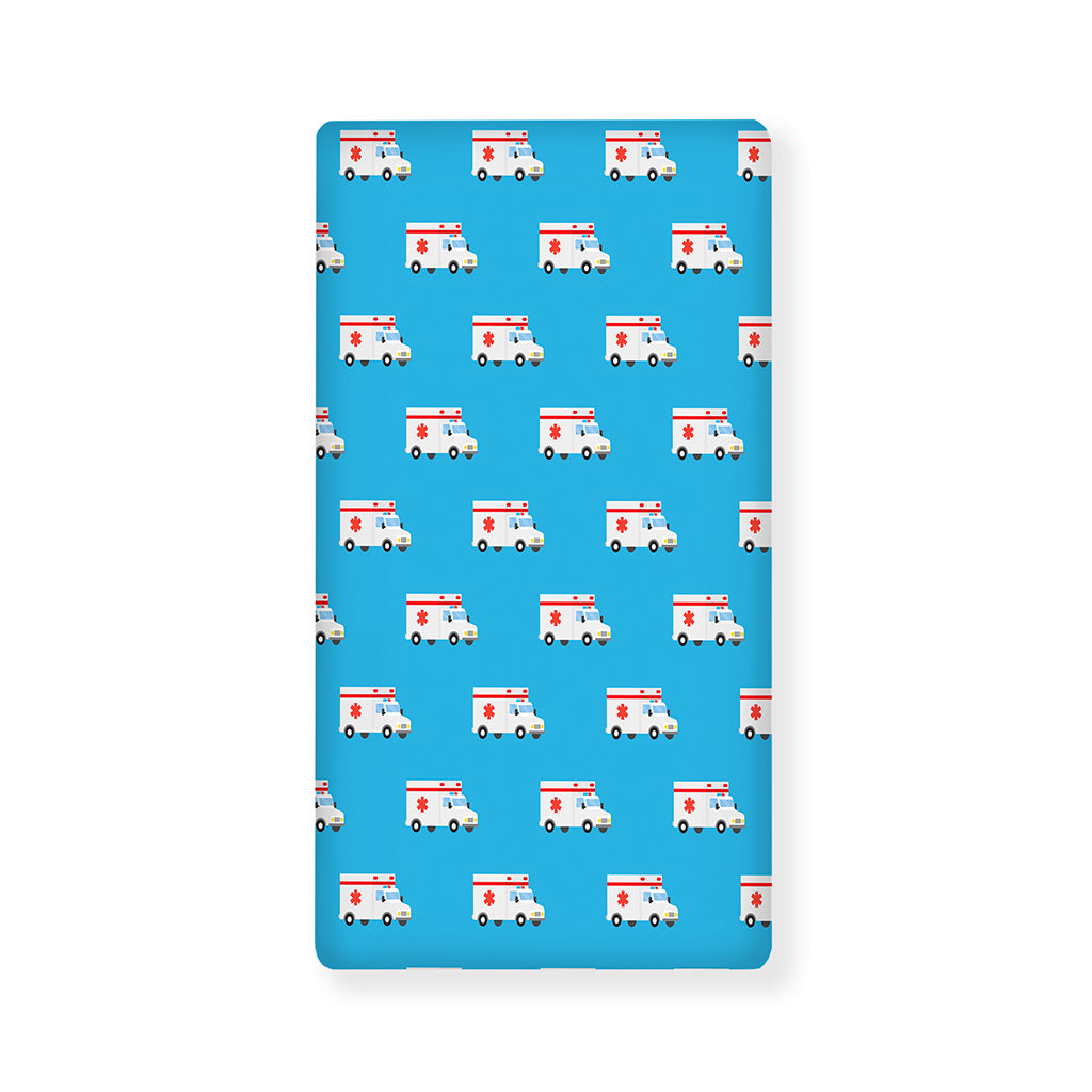 Ambulance Paramedic Car Pattern Print Baby Crib Sheet