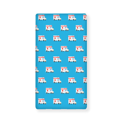 Ambulance Paramedic Car Pattern Print Baby Crib Sheet