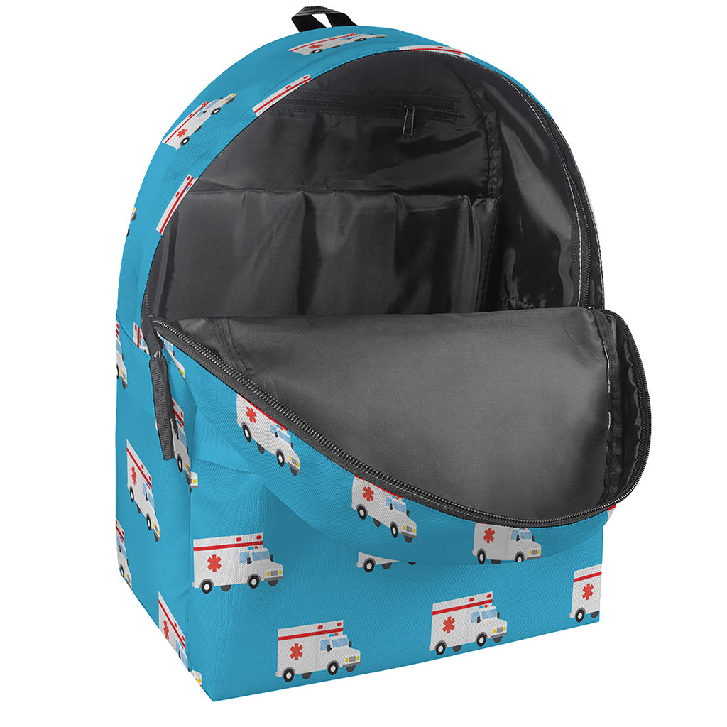 Ambulance Paramedic Car Pattern Print Backpack