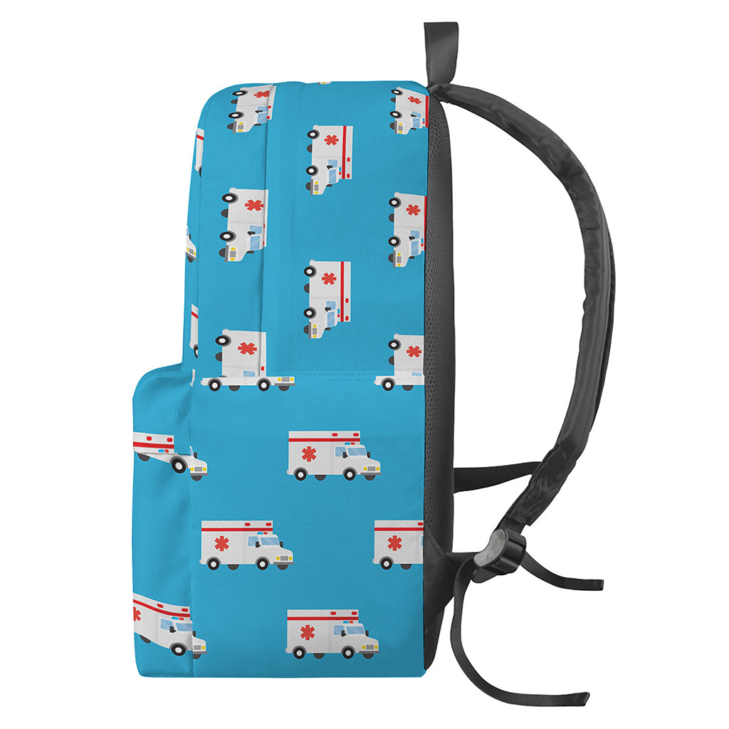Ambulance Paramedic Car Pattern Print Backpack