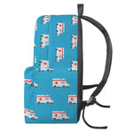 Ambulance Paramedic Car Pattern Print Backpack