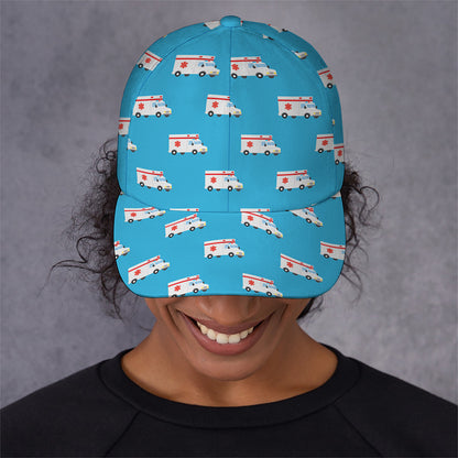 Ambulance Paramedic Car Pattern Print Baseball Cap