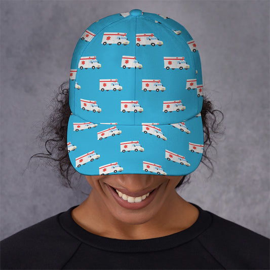 Ambulance Paramedic Car Pattern Print Baseball Cap