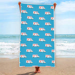 Ambulance Paramedic Car Pattern Print Beach Towel