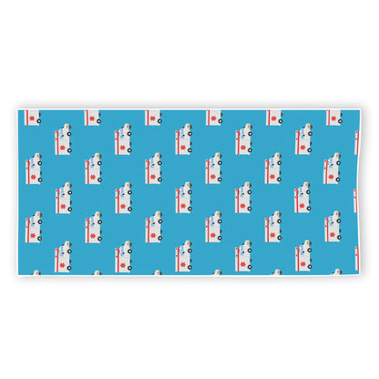 Ambulance Paramedic Car Pattern Print Beach Towel