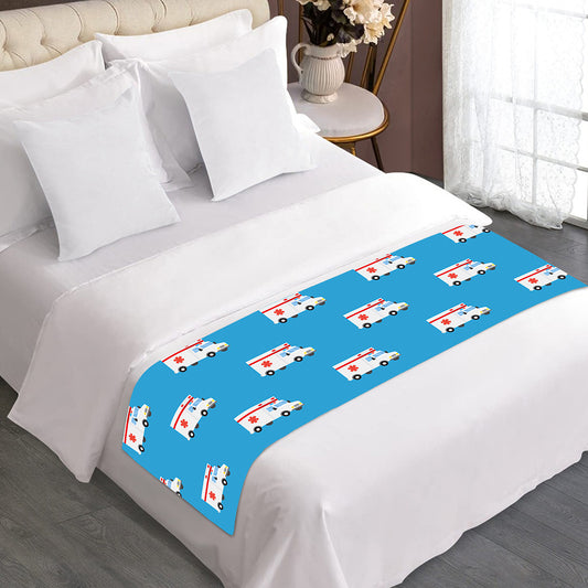 Ambulance Paramedic Car Pattern Print Bed Runner