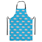 Ambulance Paramedic Car Pattern Print Bib Apron With Pocket