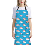 Ambulance Paramedic Car Pattern Print Bib Apron With Pocket