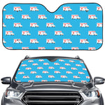 Ambulance Paramedic Car Pattern Print Car Windshield Sun Shade