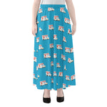 Ambulance Paramedic Car Pattern Print Chiffon Maxi Skirt