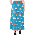 Ambulance Paramedic Car Pattern Print Chiffon Maxi Skirt