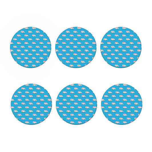 Ambulance Paramedic Car Pattern Print Coaster Set
