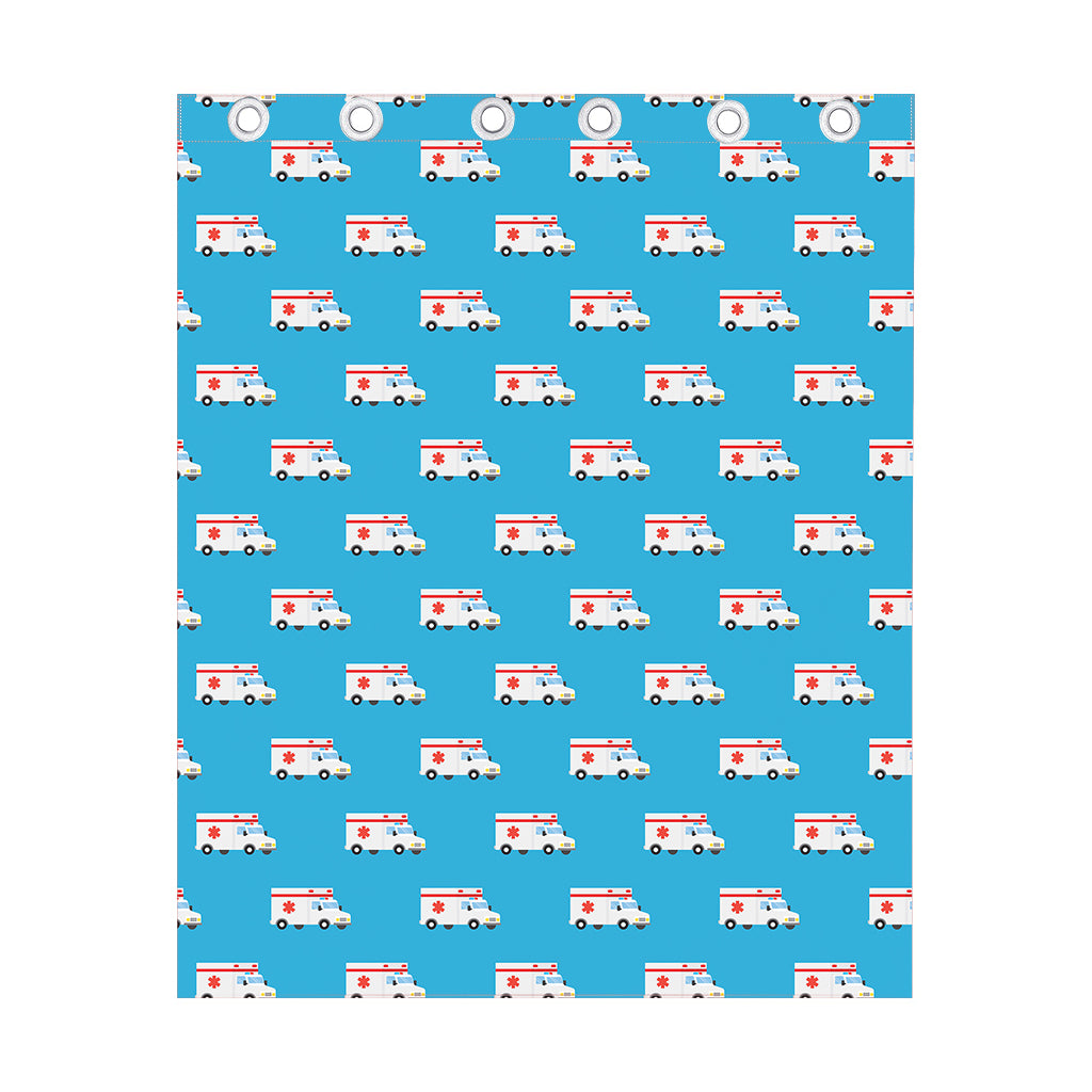 Ambulance Paramedic Car Pattern Print Curtain