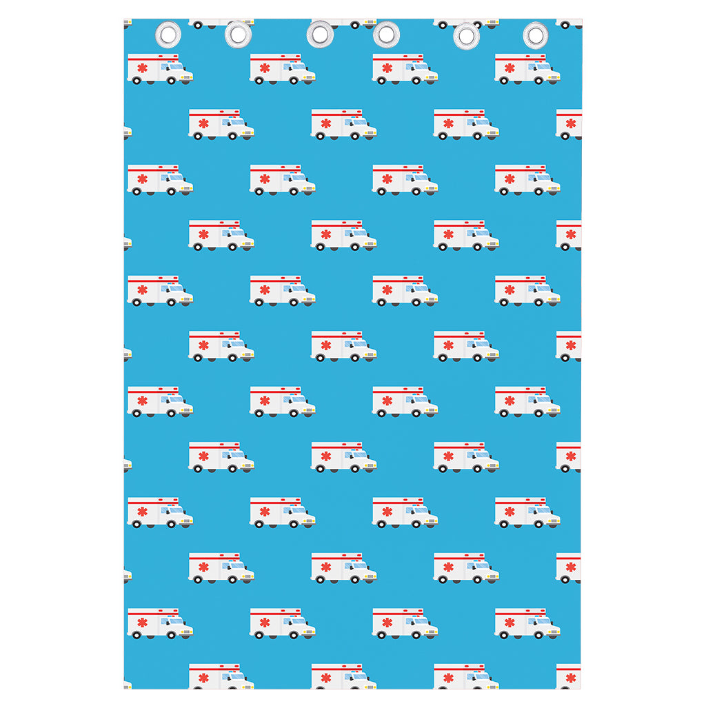 Ambulance Paramedic Car Pattern Print Curtain