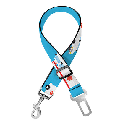 Ambulance Paramedic Car Pattern Print Dog Seat Belt