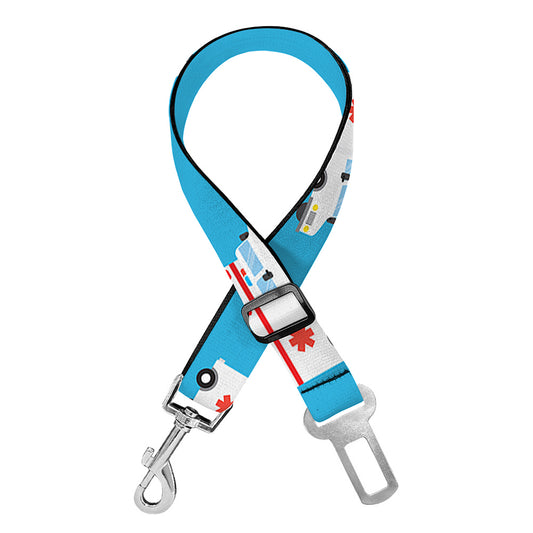 Ambulance Paramedic Car Pattern Print Dog Seat Belt