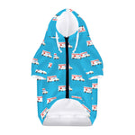 Ambulance Paramedic Car Pattern Print Dog Zip Up Hoodie