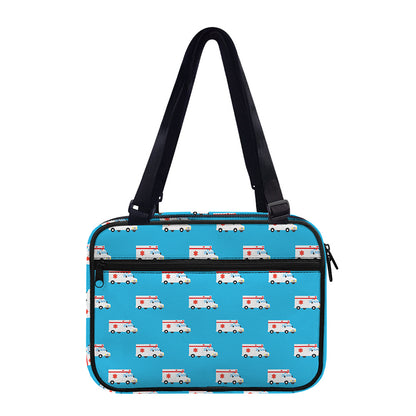 Ambulance Paramedic Car Pattern Print Double Strap Bible Bag