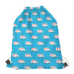 Ambulance Paramedic Car Pattern Print Drawstring Bag