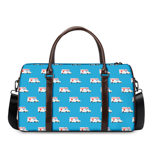 Ambulance Paramedic Car Pattern Print Duffle Bag