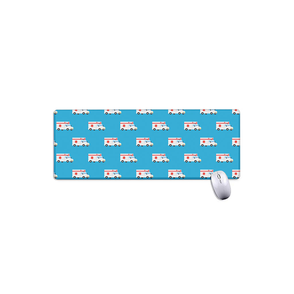 Ambulance Paramedic Car Pattern Print Extended Mouse Pad