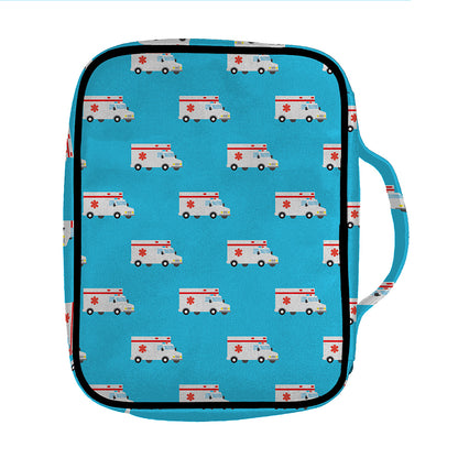 Ambulance Paramedic Car Pattern Print Front Pocket Bible Bag