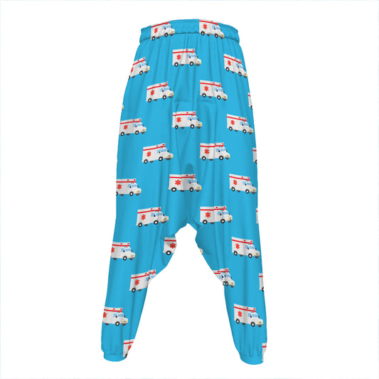 Ambulance Paramedic Car Pattern Print Hammer Pants