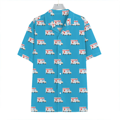 Ambulance Paramedic Car Pattern Print Hawaiian Shirt