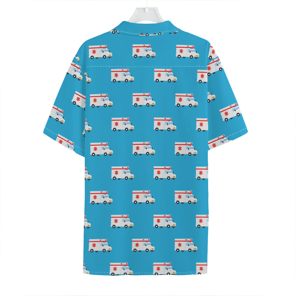 Ambulance Paramedic Car Pattern Print Hawaiian Shirt