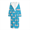 Ambulance Paramedic Car Pattern Print Hooded Bathrobe