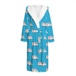 Ambulance Paramedic Car Pattern Print Hooded Bathrobe