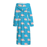 Ambulance Paramedic Car Pattern Print Hooded Bathrobe