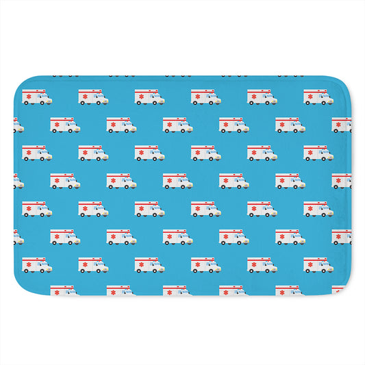 Ambulance Paramedic Car Pattern Print Indoor Door Mat